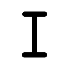 Letter I of alphabet, isolated outline symbol. Black icon on white background