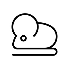 Mouse or rat, animal, outline design. Black icon on white background