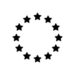 Stars circle, european union. Black icon on white background