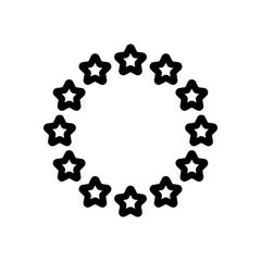 Stars circle, european union. Black icon on white background