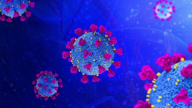 corona virus COVID-19 microscopic moving virus corona virus disease 3d illustration
