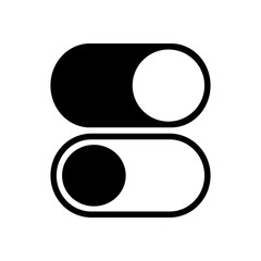 switch on or off, app slider. Black icon on white background