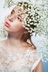  lovely freckles on her face