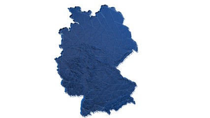 Reliefkarte mit den Höhen von Deutschland 3d.