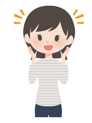 女性ポーズ　カジュアル