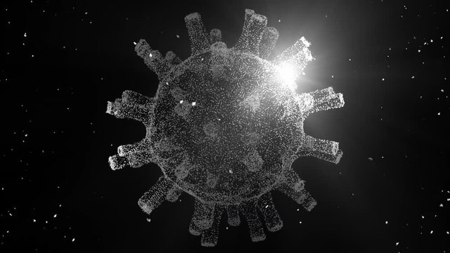 abstract motion graphics - spinning virus particle (loop)	