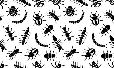 Insect simple icons set - vector collection of bugs symbols in thin line style