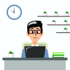 illustration vector graphic of a work man