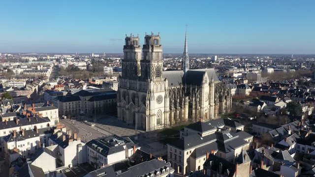 Aerial view of Sainte croix cathedral in Orléans in France