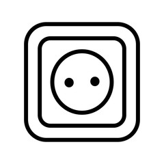 Fototapeta premium Socket icon. Flat vector illustration in black