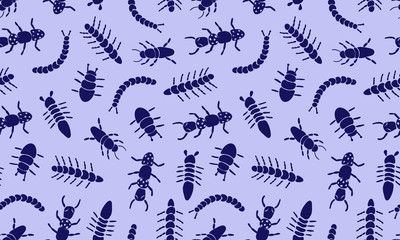 Insect simple icons set - vector collection of bugs symbols in thin line style
