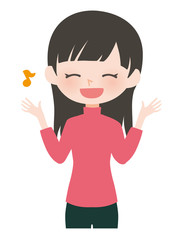 女性ポーズ　ガーリー