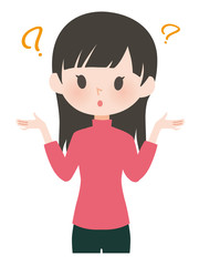 女性ポーズ　ガーリー