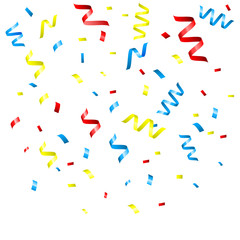 Confetti on white background. Vector illustration.