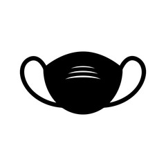 Medical mask icon. Flat vector illustration face mask against the coronaviridae in black