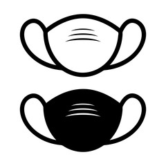 Medical mask icon. Flat vector illustration face mask against the coronaviridae in black