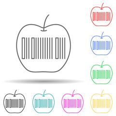 Apple, barcode multi color set icon. Simple thin line, outline vector of gmo icons for ui and ux, website or mobile application