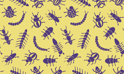 Insect simple icons set - vector collection of bugs symbols in thin line style
