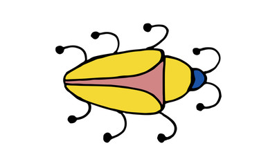 Danger Insect vector set. Web sign kit of bugs. Beetle pictogram collection. Simple danger insect cartoon colorful icon symbol isolated on white.