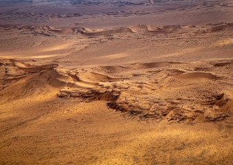 Aerial picture of the landscape of the Namib Desert in western Namibia