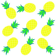 Pineapple, Hello Summer, Art Illustration
