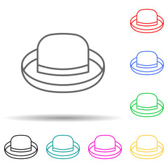 Panama multi color set icon. Simple thin line, outline vector of hats icons for ui and ux, website or mobile application