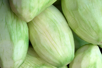 Green Unripe mango. , which Asian people like to eat when the mango is still raw.