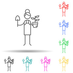 Botanist multi color set icon. Simple thin line, outline vector of hobbie icons for ui and ux, website or mobile application