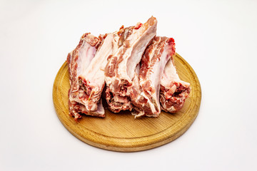 Raw pork ribs isolated on white background