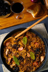 A real Polish 'Bigos,'after an old recipe with dried plums and wine.