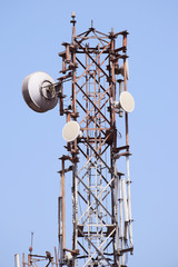 A mobile or satellite tower in india