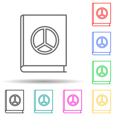 Peace book multi color set icon. Simple thin line, outline vector of human rights icons for ui and ux, website or mobile application