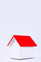 Financial concpet - Deposit box, Piggy bank, beautiful model on white background, saving money to pay for loan or insurance, close up, copy space.