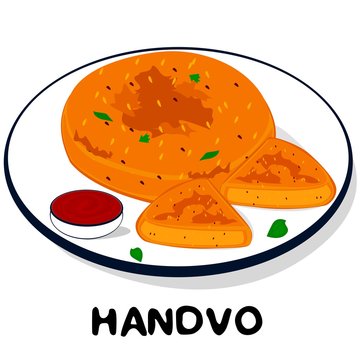 Handvo indian Gujarati Food Vector