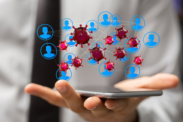 flu virus attack digital 3d