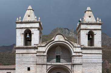 Fototapeta na wymiar Chivay Peru. Church.