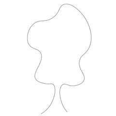 Tree line drawing vector illustration