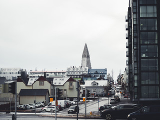 center of city with Church