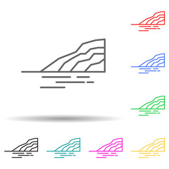 Beach multi color set icon. Simple thin line, outline vector of landspace icons for ui and ux, website or mobile application