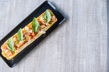 Healthy Lunch on a white Plate with textured background