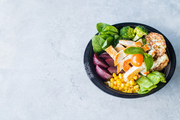 Colorful salad textured concrete background