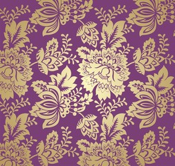 Fototapeta na wymiar wedding card design, paisley floral pattern , India 