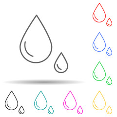 Blood drop multi color set icon. Simple thin line, outline vector of medical icons for ui and ux, website or mobile application