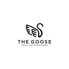 Creative Simple goose sign clean logo design template