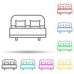 Relaxation in sleeping multi color set icon. Simple thin line, outline of relaxation icons for ui and ux, website or mobile application