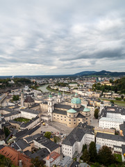 Salzburg, Austria - Oct 10th, 2019: Salzburg Cathedral is the seventeenth-century Baroque cathedral of the Roman Catholic Archdiocese of Salzburg in the city of Salzburg, Austria