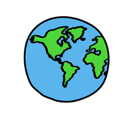 Obraz premium Planet earth on a white background. Vector illustration.