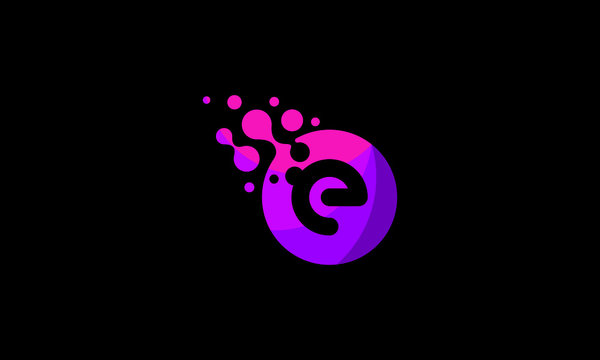 initial e circle logo technology icon vector