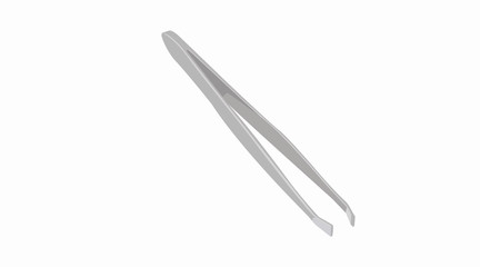 Vector isolated Illustration of realistic metal tweezers