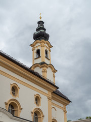 Salzburg, Austria - Oct 10th, 2019: A historic bell tower of Salzburg. The bells apparently were...